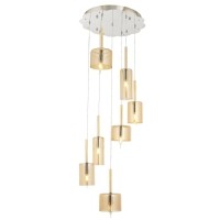 AVONNI AV-1675-7KT Krom Kaplama Modern Avize, E14, Metal, Cam, 45cm675-7KT) AMPUL HARTR