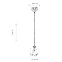 AVONNI AV-1776-1F Eskitme Kaplama Modern Avize, G9, Metal, Cam, 13cm