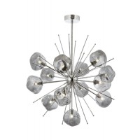 AVONNI AV-1777-13K Siyah Boyal Modern Avize, G9, Metal, Cam, 70cm