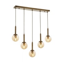 AVONNI AV-1781-5EY Eskitme Kaplama Modern Avize, E27, Metal, Cam, 80x13cm