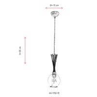 AVONNI AV-1782-1E Eskitme Kaplama Modern Avize, E14, Metal, Cam, 15cm