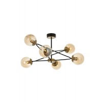 AVONNI AV-1786-6E Eskitme Kaplama Modern Avize, E27, Metal, Cam, 80cm