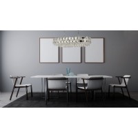 AVONNI AV-1814-K100X35 Krom Kaplama Modern Avize, E27, Metal, Kristal, 100x35cm