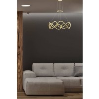 AVONNI AV-1841-S70 Sar Kaplama Modern Avize LED Metal Silikon 70cm