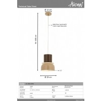 AVONNI AV-1844-1BSA Sar Boyal Modern Avize E27 Metal Pleksi 19cm