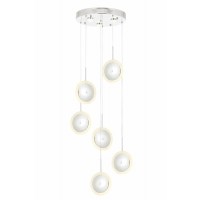 AVONNI AV-1846-6KT Krom Kaplama Modern Avize LED Metal Pleksi 40cm