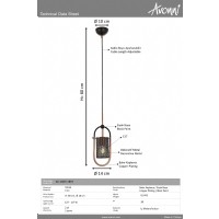 AVONNI AV-1863-1BSY Siyah/Bakr Boya/Kaplama Modern Avize E27 Metal 14cm