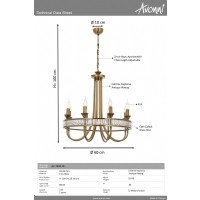 AVONN AV-1890-8E Eskltme Kaplama Modern Avize E14 Metal Kristal 60cm