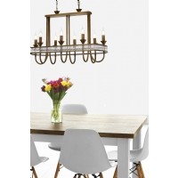 AVONN AV-1890-8E-YM Eskitme Kaplama Klasik Avize E14 Metal Kristal 80x40cm