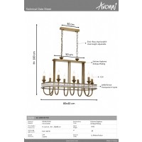 AVONN AV-1890-8E-YM Eskitme Kaplama Klasik Avize E14 Metal Kristal 80x40cm