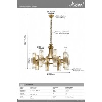 AVONN AV-1906-8E Eskitme Kaplama Klasik Avize E14 Metal Kristal 80cm