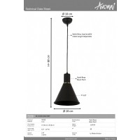 AVONNI AV-4106-M22-BSY Siyah Boyal Modern Avize E27 Metal 20cm