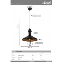 AVONNI AV-4106-M25-BSY Siyah Boyal Modern Avize E27 Metal 33cm