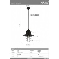 AVONNI AV-4106-M26-BSY Siyah Boyal Modern Avize E27 Metal 25cm