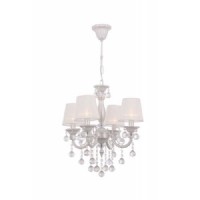 AVONNI AV-4173-4B Beyaz Boyal Klasik Avize, E14, Metal, Kristal, 44cm