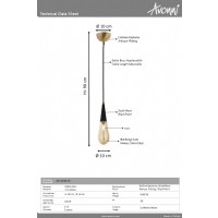 AVONNI AV-4236-1E Eskitme Kaplama Modern Avize, E14, Metal, Cam, 10cm