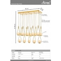 AVONNI AV-4316-S30X85 Sar Kaplama Modern Avize E14 Metal Cam 85x35cm