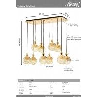 AVONNI AV-4317-S30X85 Sar Kaplama Modern Avize E27 Metal 85x30cm