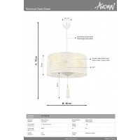 AVONNI AV-4330-3B Beyaz Patina Boyal Modern Avize E27 Metal 40cm