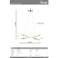 AVONNI AV-4334-S Sar Kaplama Modern Avize LED Metal Silikon 60x25cm