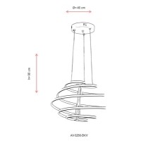 AVONNI AV-5256-BKV Kahverengi Boyal Modern Avize, LED, Metal, 40cm