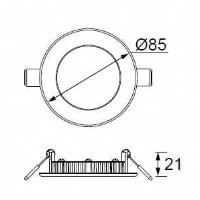 JUPTER LD470 YUVARLAK PANEL LED 3W