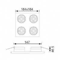 JUPTER LS594 S Drtl Camli LED Spot Trafolu (3000K) 28W