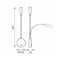 JUPTER LW506 3W Ledli Anahtarl Yatak Ba Aplik 210 LM 3000K BEYAZ IP20