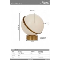 AVONN ML-1861-1EB Eskitme Kaplama Masa Lambas E14 Metal Pleksi 15cm