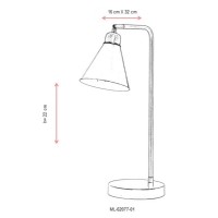 AVONNI ML-62077-01 Eskitme Kaplama Masa Lambası, E27, Metal, 32x16cm