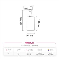 Nevo Dekoratif Ray Spot Siyah Eskitme NR328