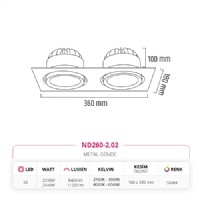 Nevo Sva Alt kili Led Spot Siyah ND260-2