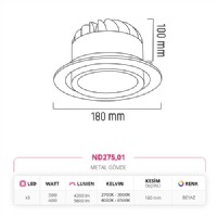 Nevo Sva Alt Led Spot Beyaz ND275