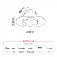Nevo Sva Alt Led Spot Beyaz ND275-1