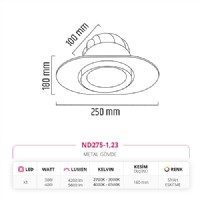 Nevo Sva Alt Led Spot Eskitme Siyah ND275-1