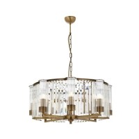 AVONN AV-1909-8E Eskitme Kaplama Klasik Avize E14 Metal Kristal 70cm